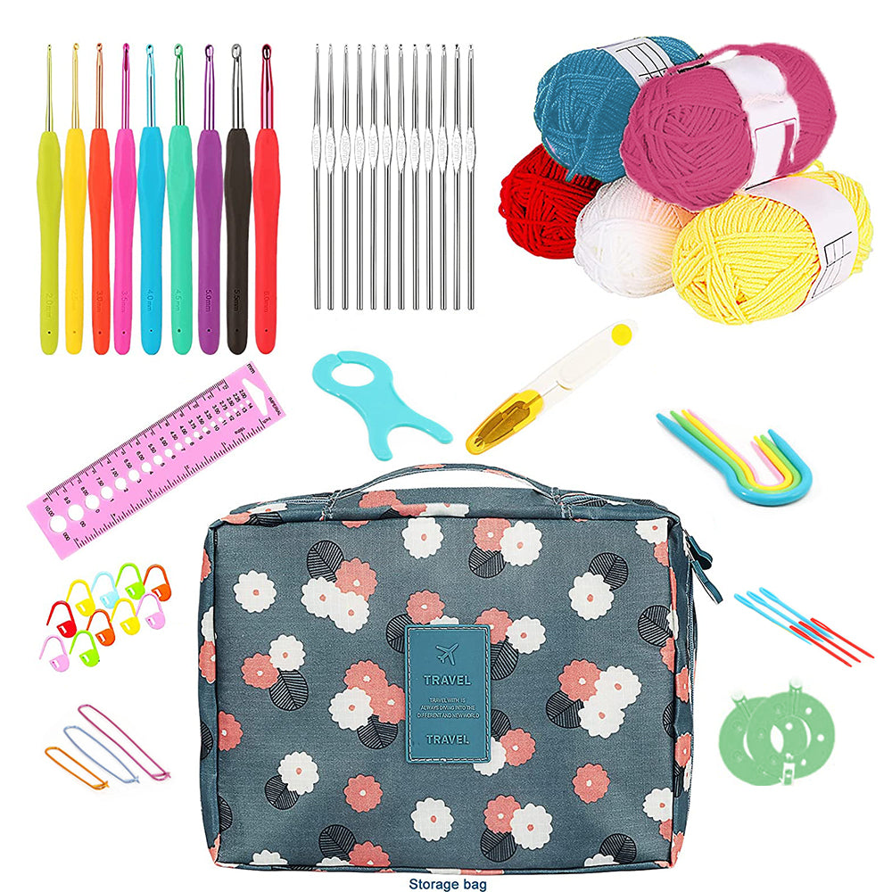 Set of 58Pcs Crochet Hooks Kit with Storage Bag for Beginners