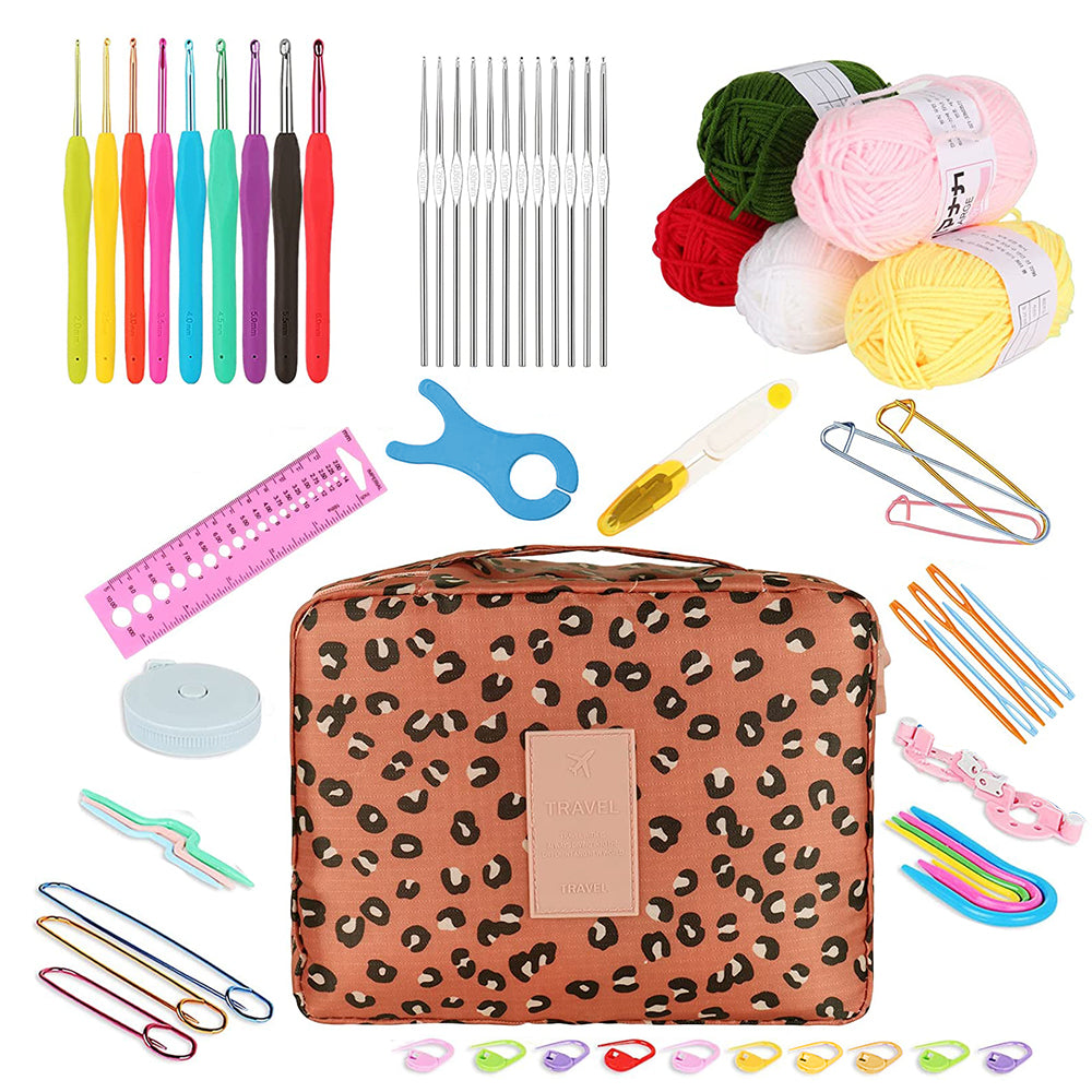 Set of 58Pcs Crochet Hooks Kit with Storage Bag for Beginners