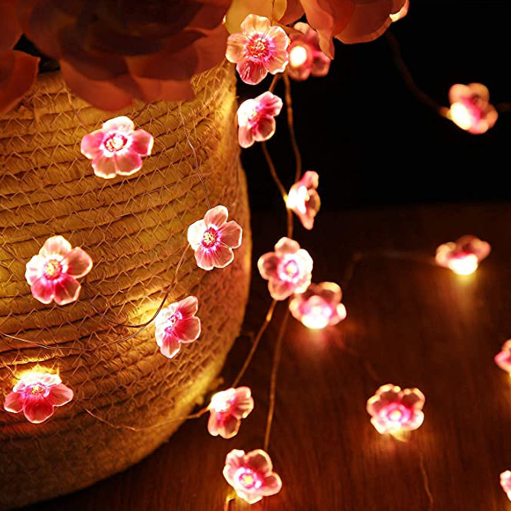 2Pcs 30LEDs Battery Operated Cherry Blossom String Lights