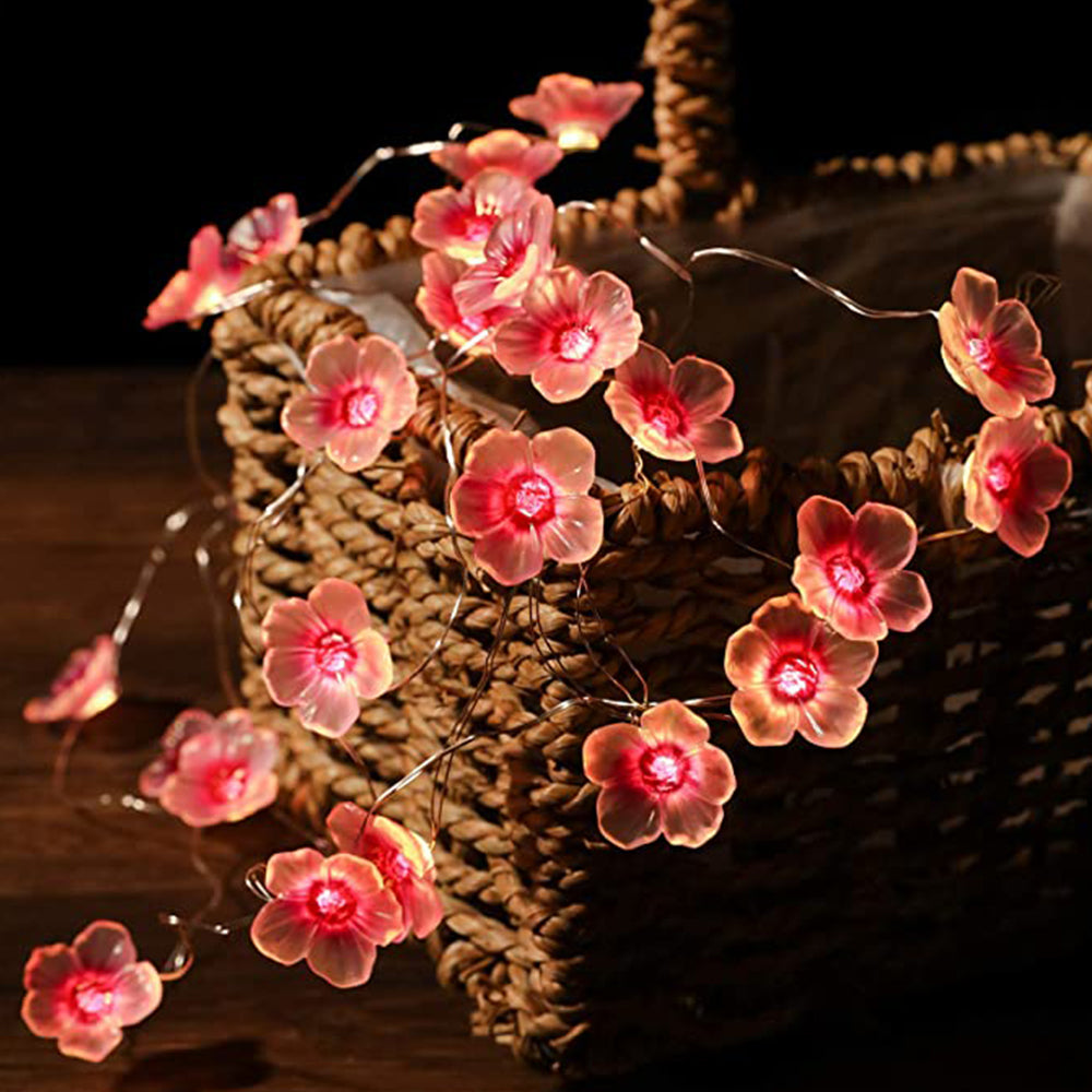 2Pcs 30LEDs Battery Operated Cherry Blossom String Lights