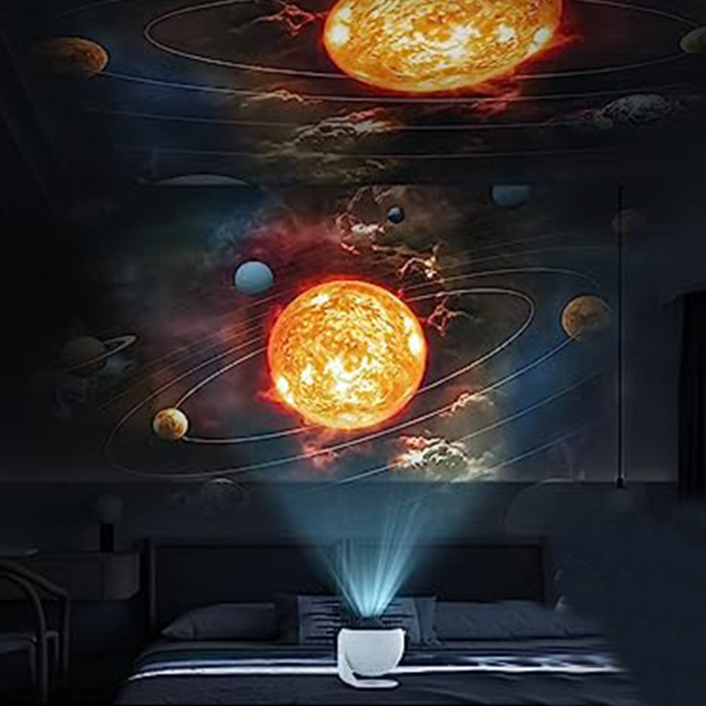 Starry Sky Galaxy Projector Nightlight for Bedroom with 12 Sheets of Film