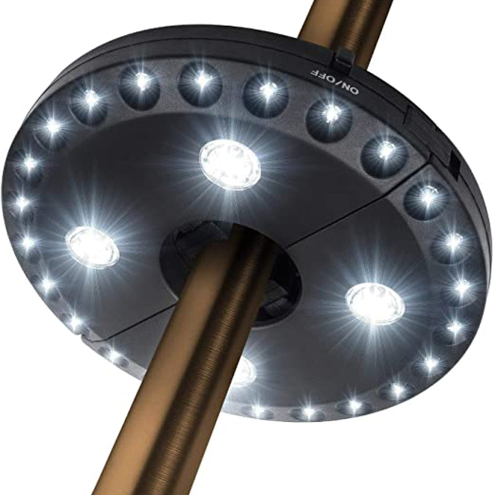 3 Brightness Modes Cordless 28 LED Lights Camping Tents Umbrella Light