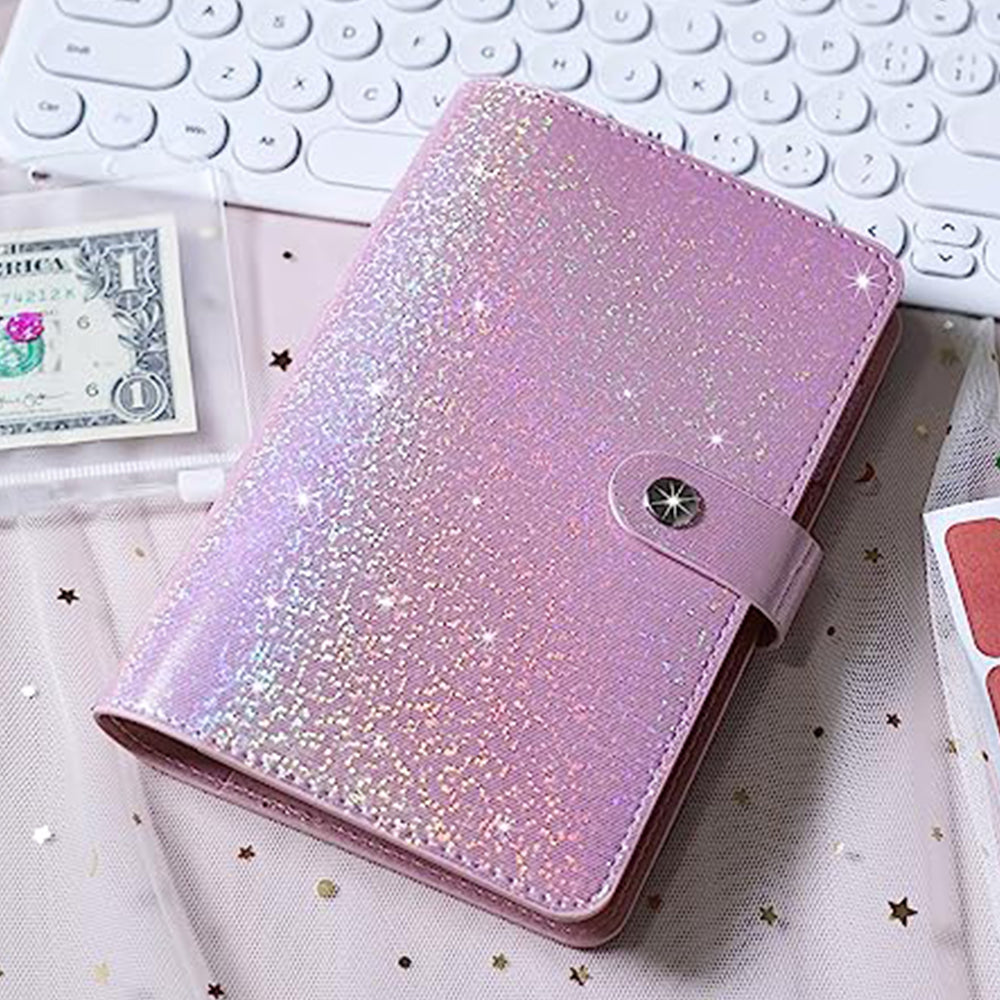 A6 PU Leather Budget Planning Notebook with Cash Pockets Sheets