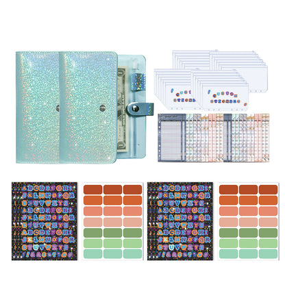 A6 PU Leather Budget Planning Notebook with Cash Pockets Sheets