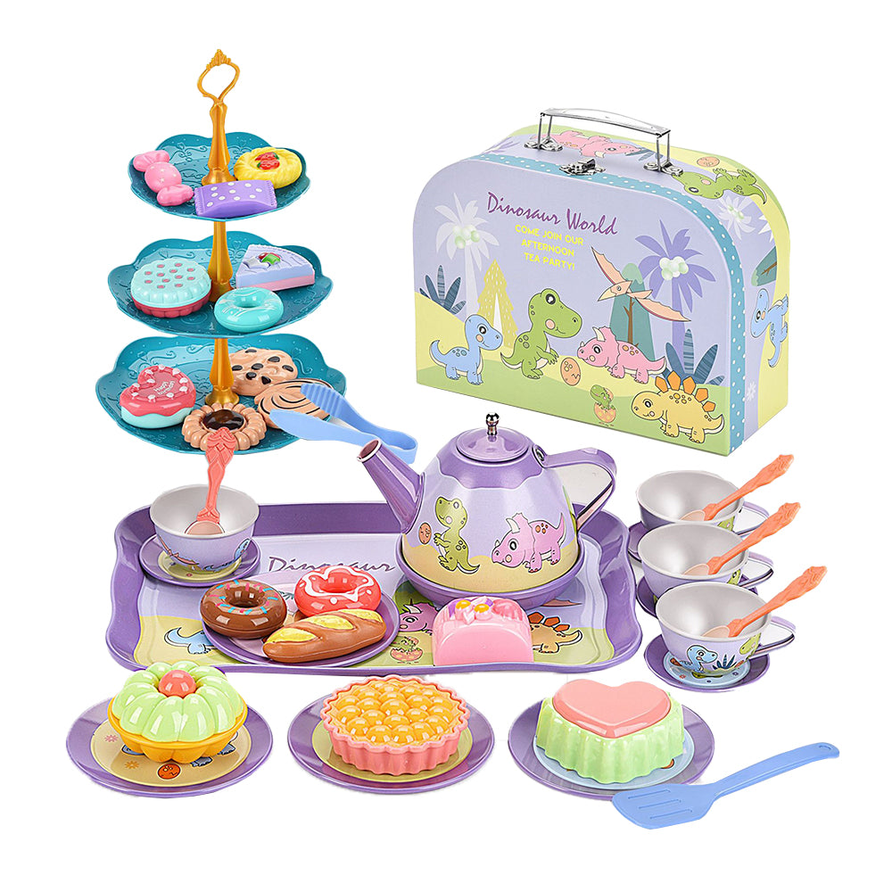 Tea Desserts and Carrying Case Set Toys for Little Girls