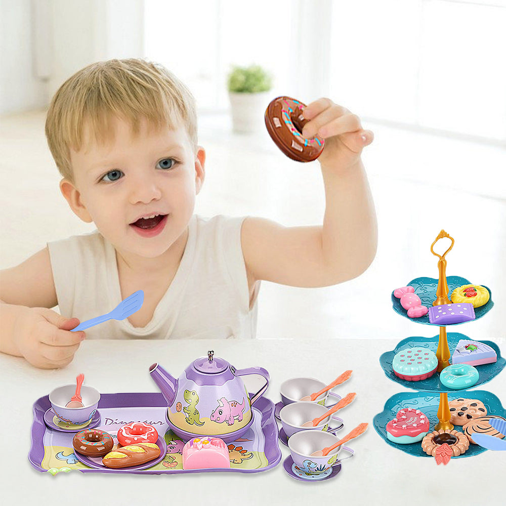 Tea Desserts and Carrying Case Set Toys for Little Girls