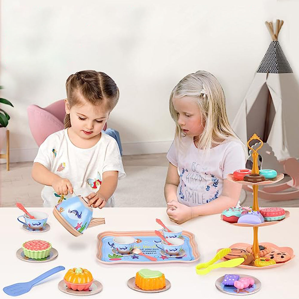 Tea Desserts and Carrying Case Set Toys for Little Girls