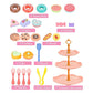 Tea Desserts and Carrying Case Set Toys for Little Girls