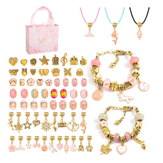 66 PCs DIY Bracelet Kids Charm Bracelet Making Kit Beads Bracelet DIY Craft