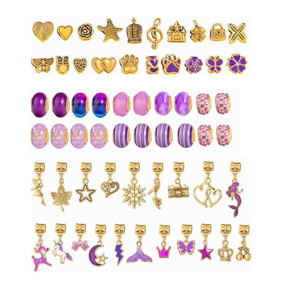 66 PCs DIY Bracelet Kids Charm Bracelet Making Kit Beads Bracelet DIY Craft