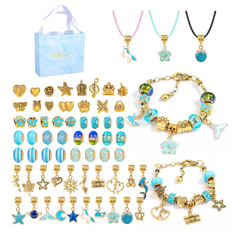 66 PCs DIY Bracelet Kids Charm Bracelet Making Kit Beads Bracelet DIY Craft