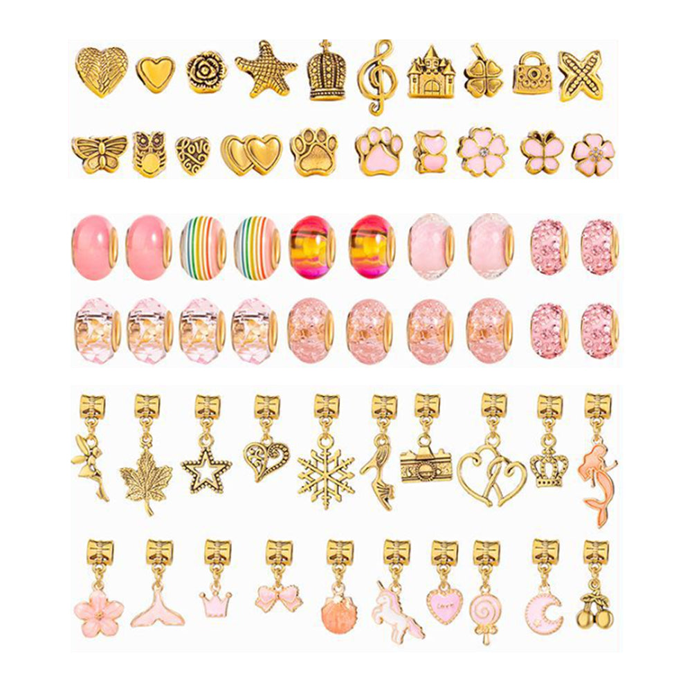 66 PCs DIY Bracelet Kids Charm Bracelet Making Kit Beads Bracelet DIY Craft