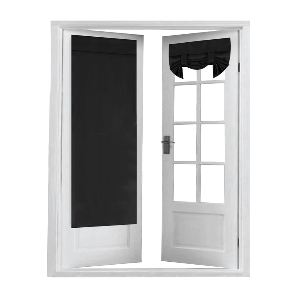 2 PCs French Style Blackout Door Curtains with Sticky Straps
