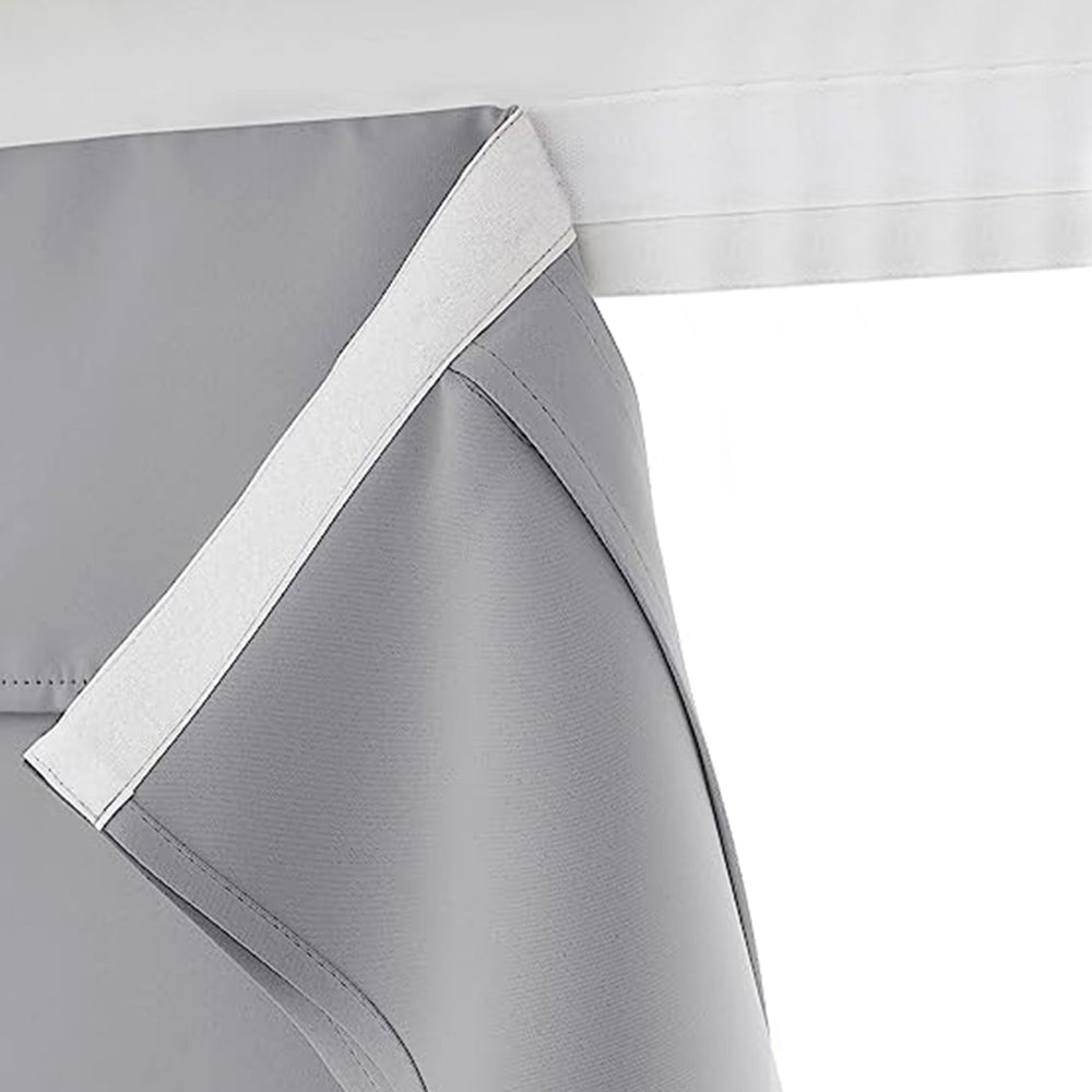 2 PCs French Style Blackout Door Curtains with Sticky Straps