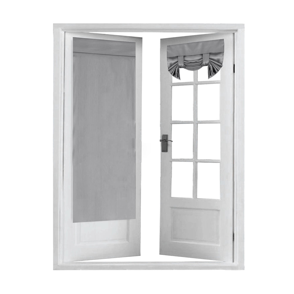 2 PCs French Style Blackout Door Curtains with Sticky Straps