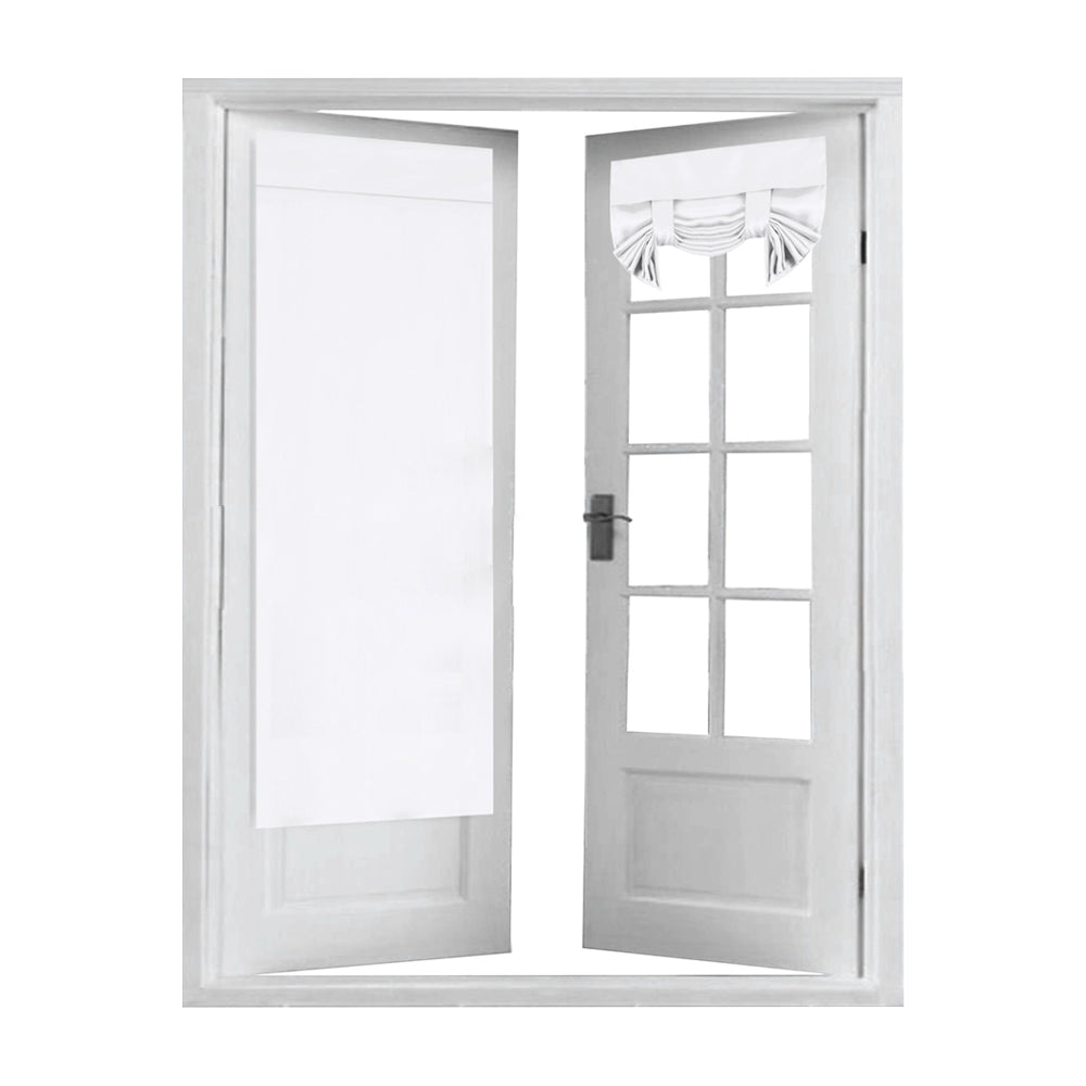 2 PCs French Style Blackout Door Curtains with Sticky Straps