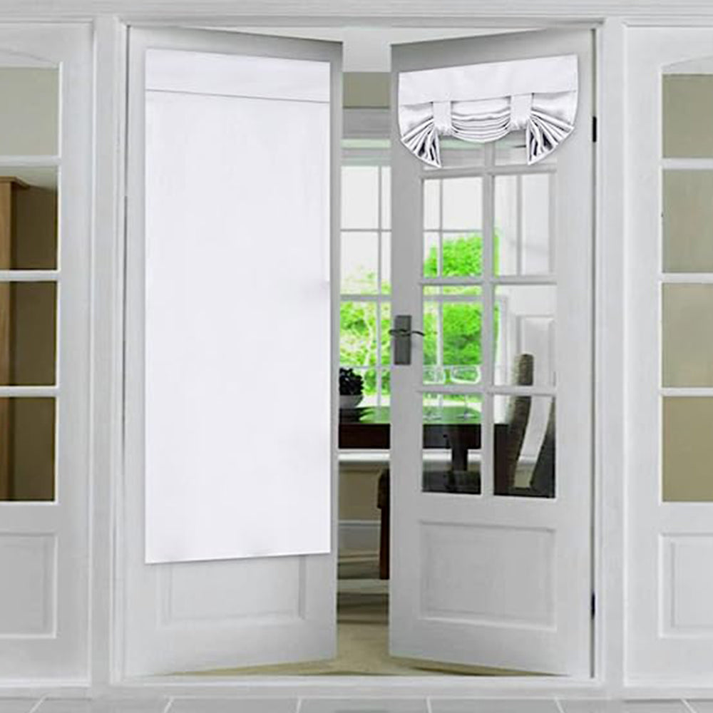2 PCs French Style Blackout Door Curtains with Sticky Straps