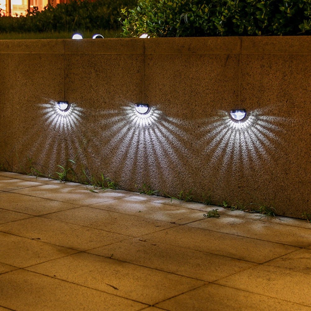 4Pcs Solar Fence Post Lights Wall Mount Decorative Deck Lighting
