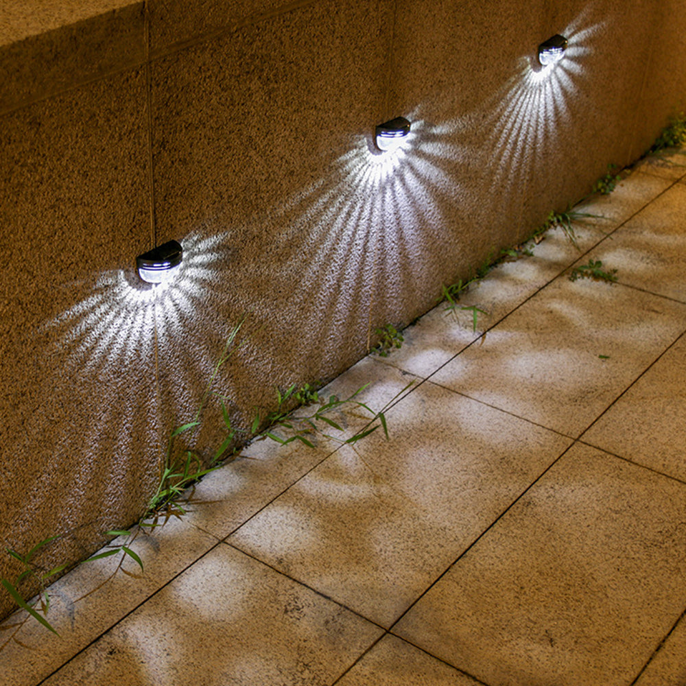 4Pcs Solar Fence Post Lights Wall Mount Decorative Deck Lighting