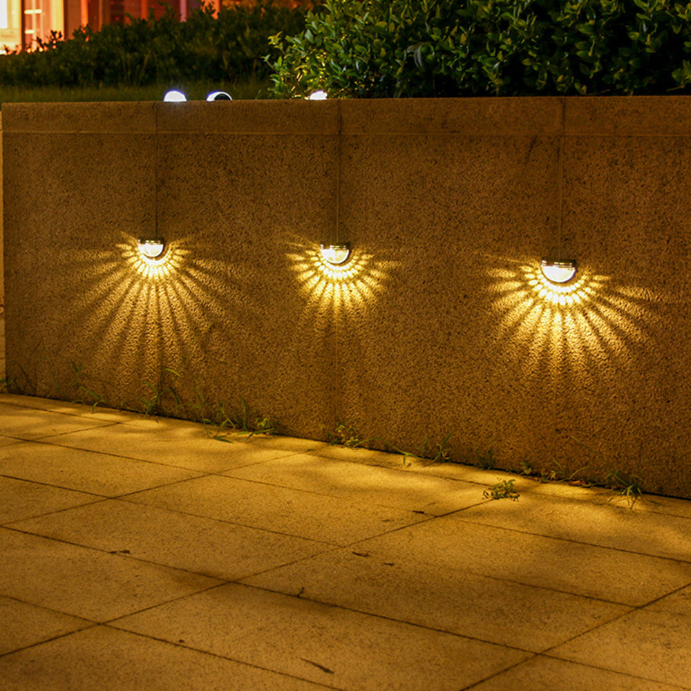 4Pcs Solar Fence Post Lights Wall Mount Decorative Deck Lighting