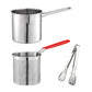 Stainless Steel Deep Fryer Pot with Strainer Basket and Tong