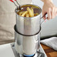 Stainless Steel Deep Fryer Pot with Strainer Basket and Tong