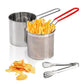 Stainless Steel Deep Fryer Pot with Strainer Basket and Tong