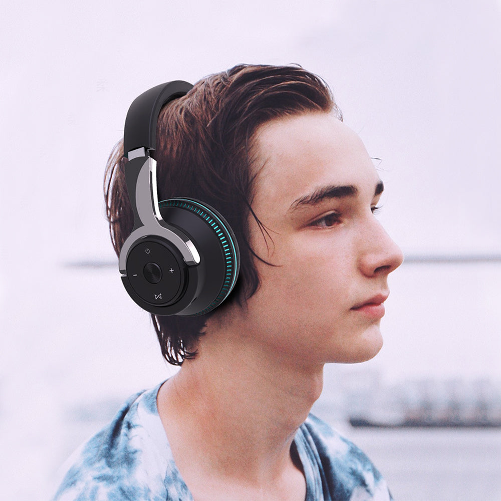 Luminous Bluetooth Wireless Headset Stereo Foldable Noise Cancelling Earphone