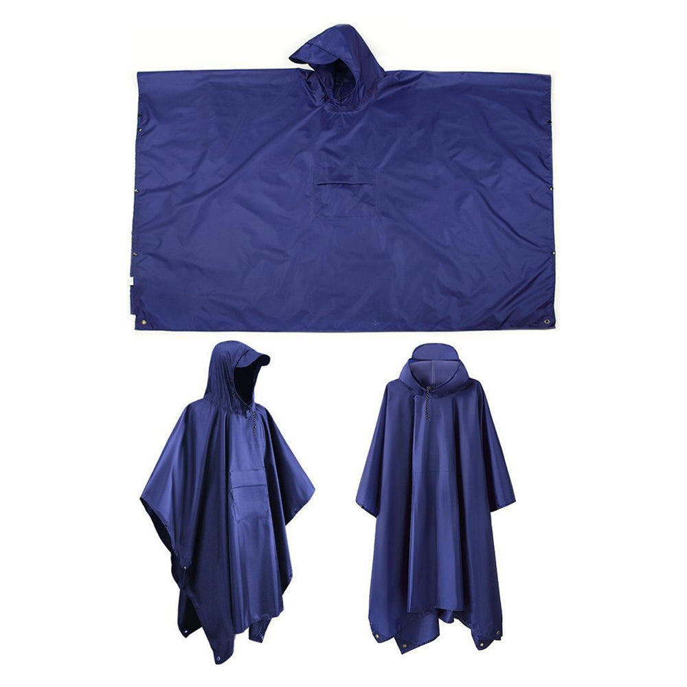 3-in-1 Hooded Water-resistant Raincoat Jacket for Men Women Adults