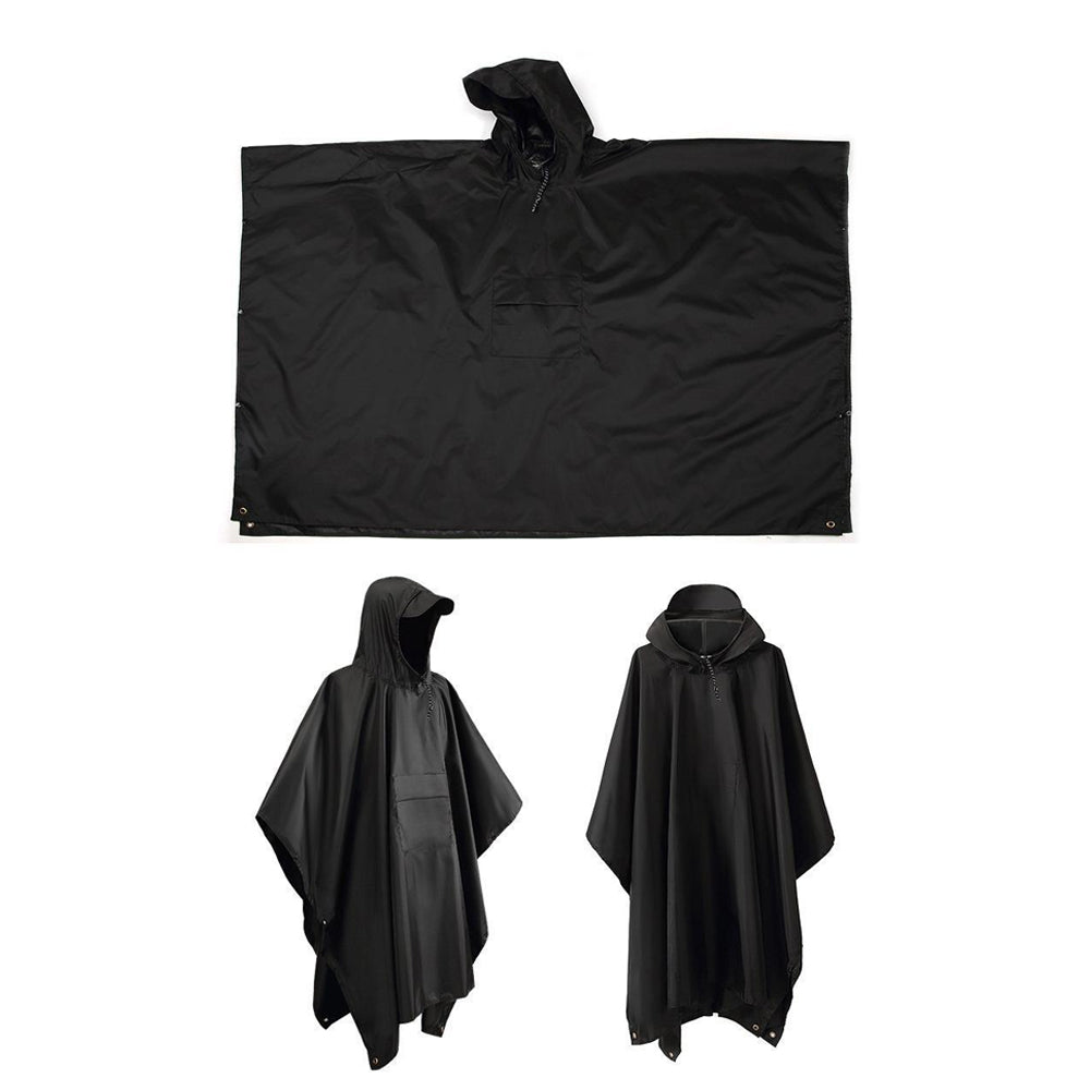3-in-1 Hooded Water-resistant Raincoat Jacket for Men Women Adults