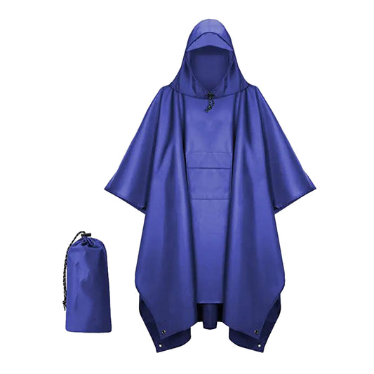 3-in-1 Hooded Water-resistant Raincoat Jacket for Men Women Adults