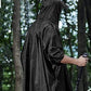 3-in-1 Hooded Water-resistant Raincoat Jacket for Men Women Adults