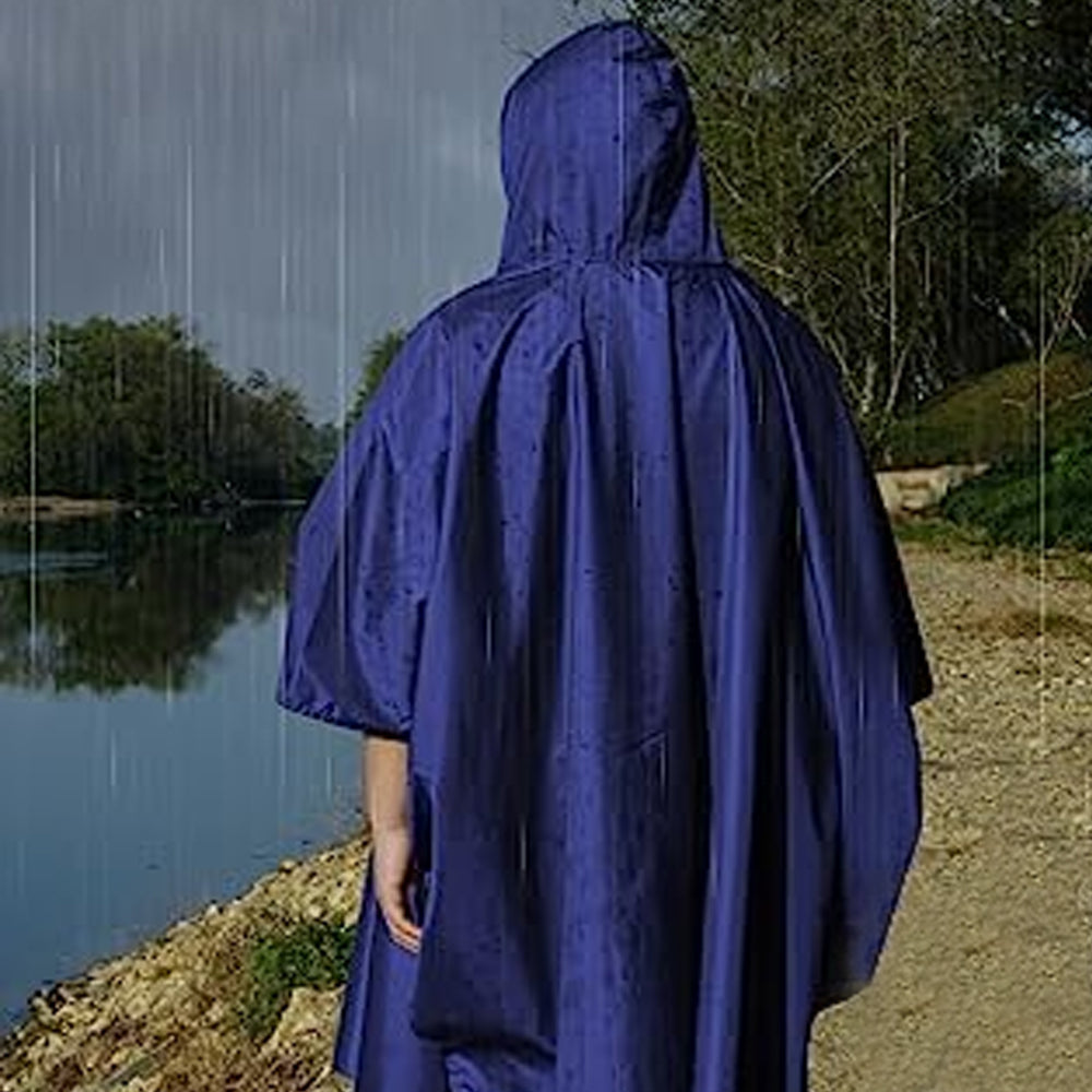 3-in-1 Hooded Water-resistant Raincoat Jacket for Men Women Adults