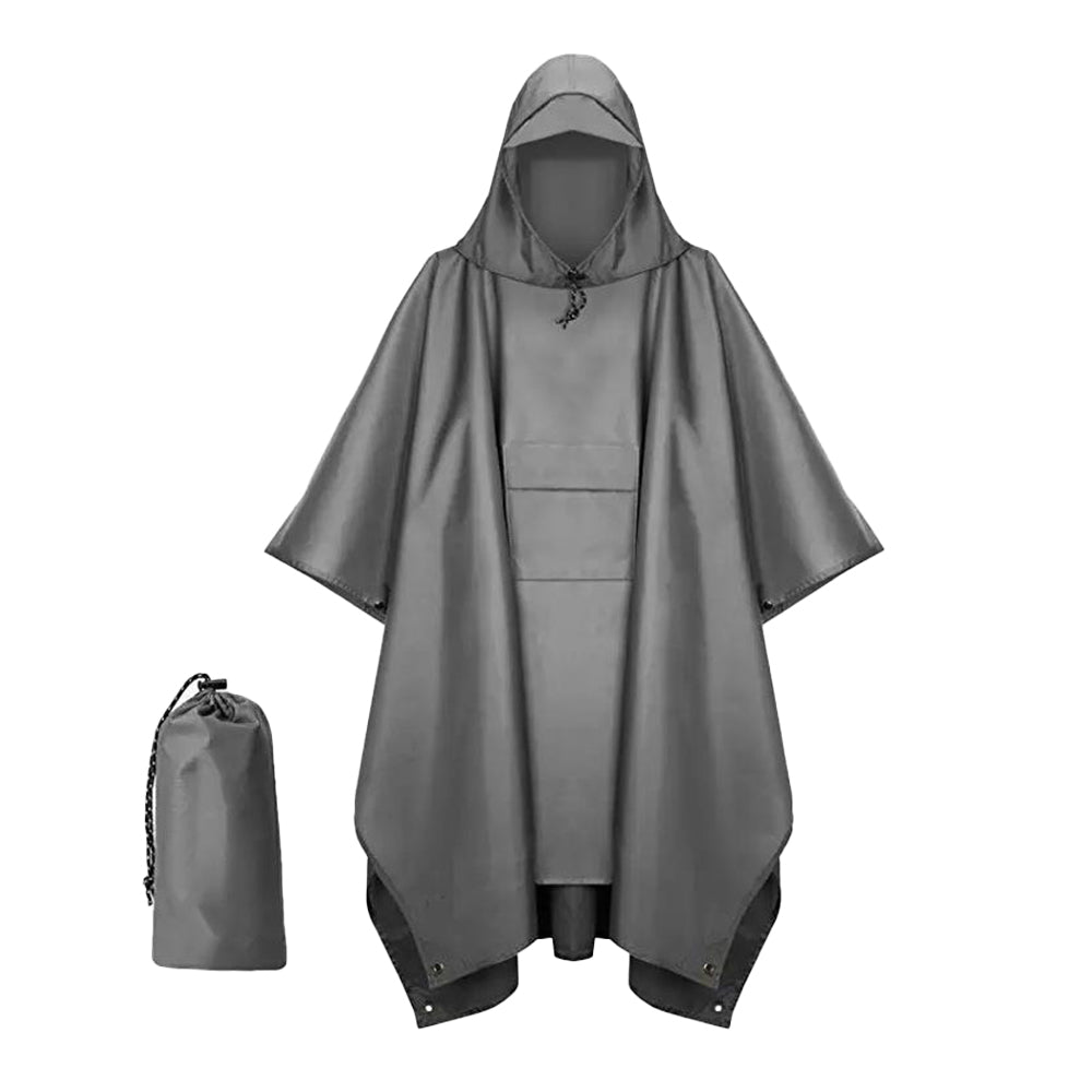 3-in-1 Hooded Water-resistant Raincoat Jacket for Men Women Adults