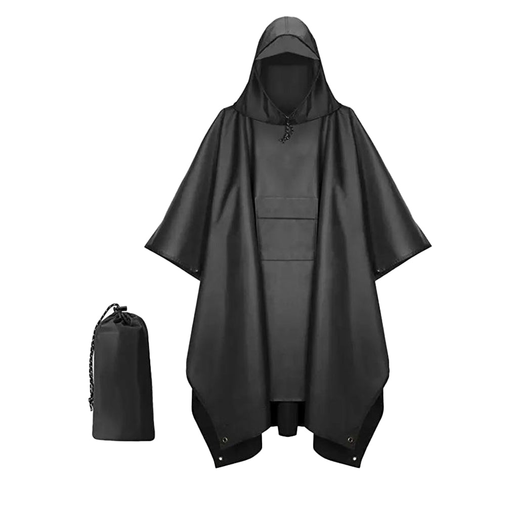 3-in-1 Hooded Water-resistant Raincoat Jacket for Men Women Adults