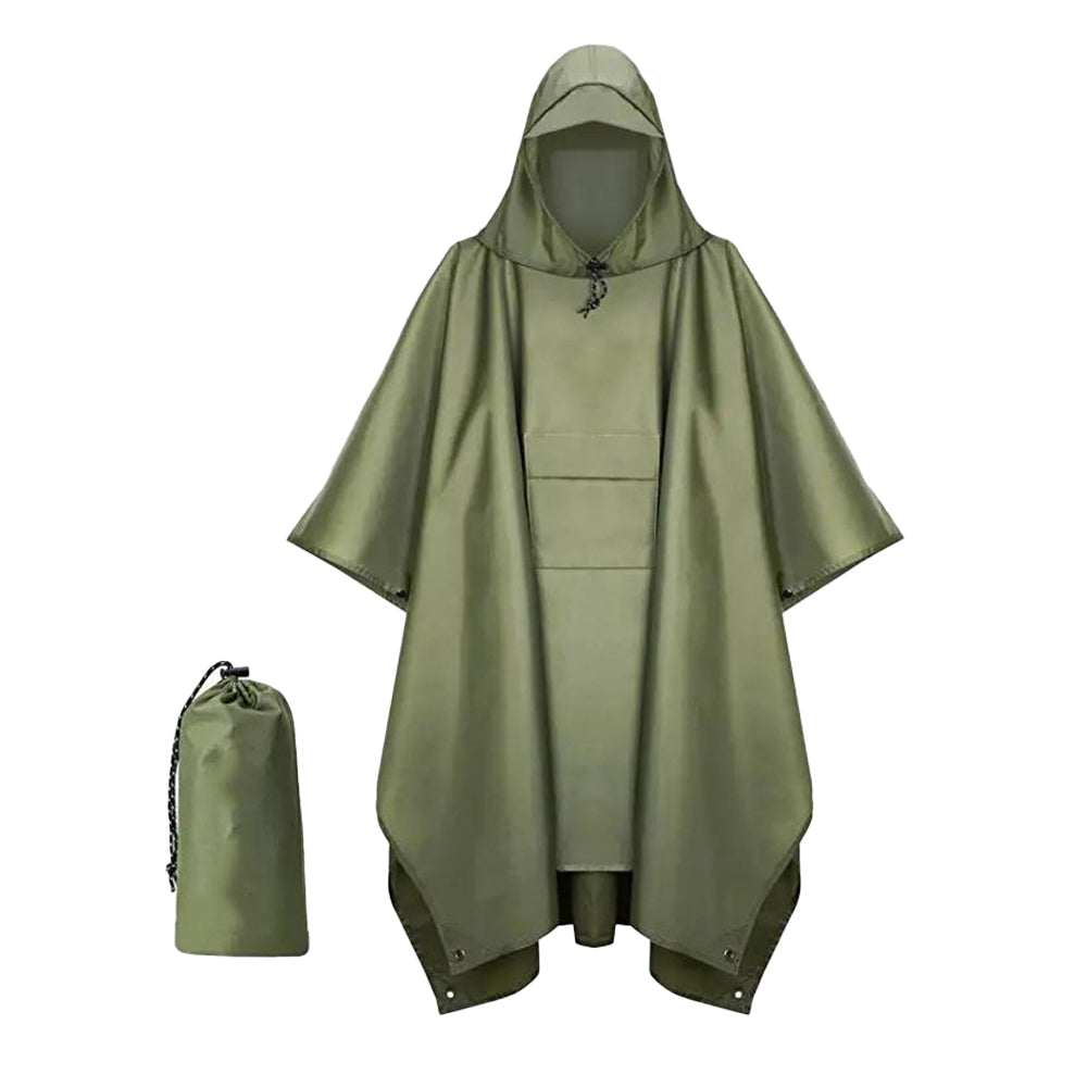 3-in-1 Hooded Water-resistant Raincoat Jacket for Men Women Adults