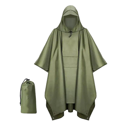 3-in-1 Hooded Water-resistant Raincoat Jacket for Men Women Adults