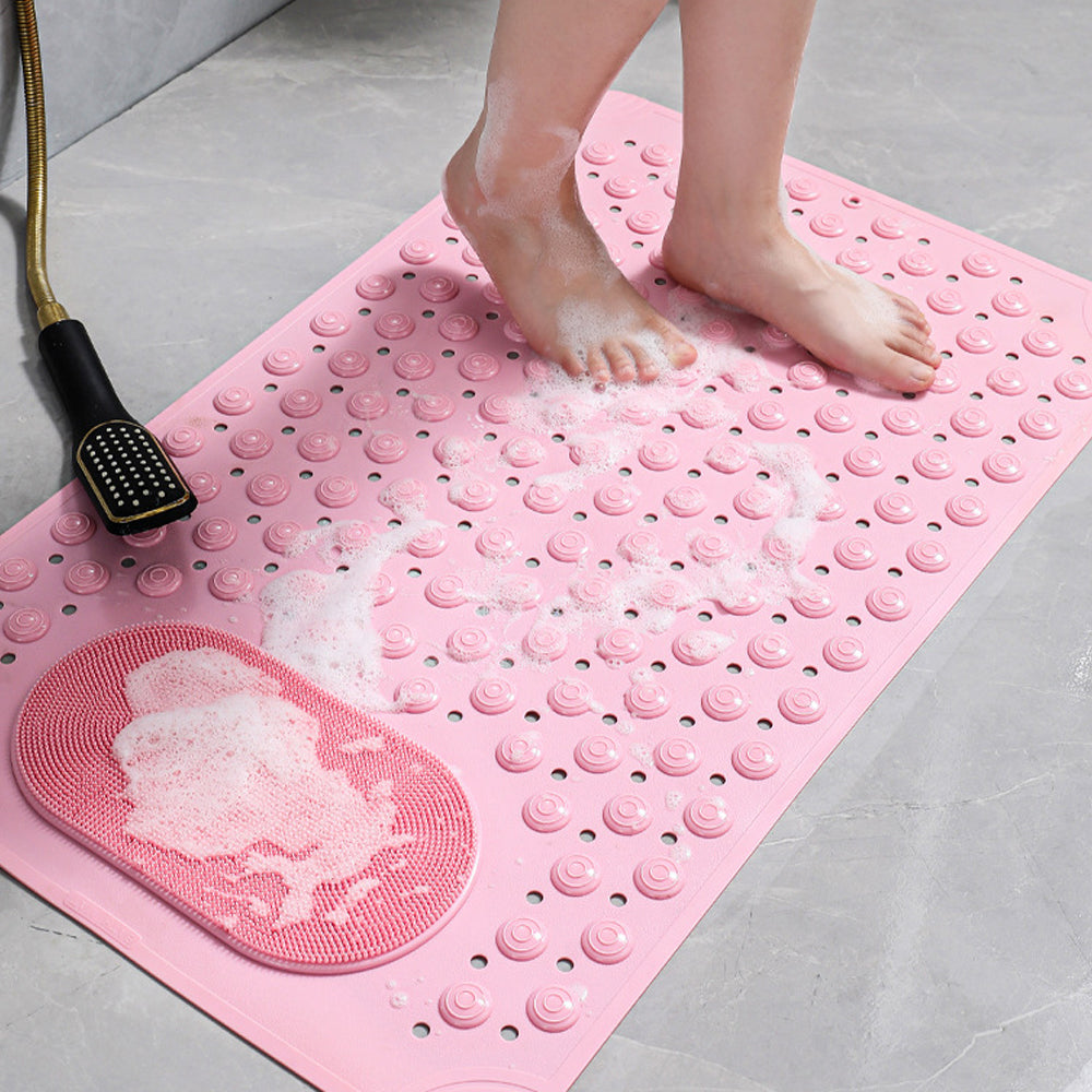 Non-Slip Foot Massage Washable Bathtub Mat with Suction Cups for Bathroom