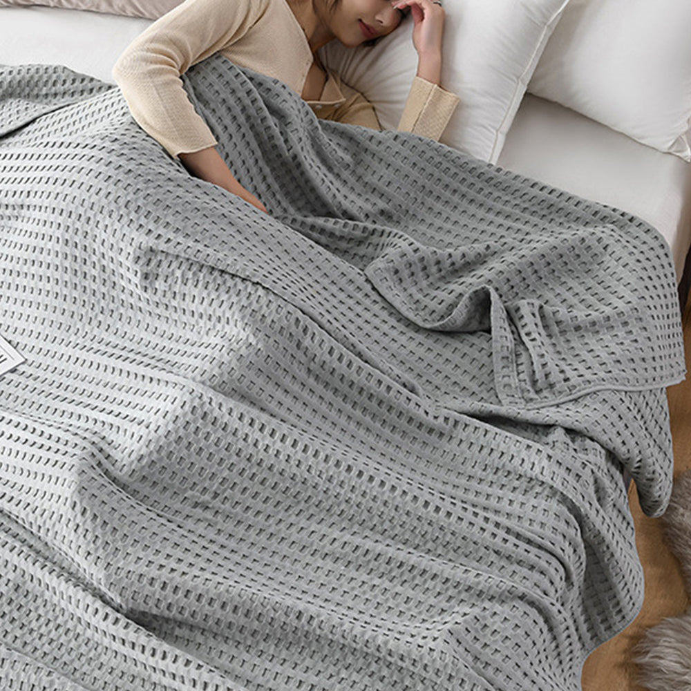 Cozy and Soft Waffle Weave 100% Cotton Blankets