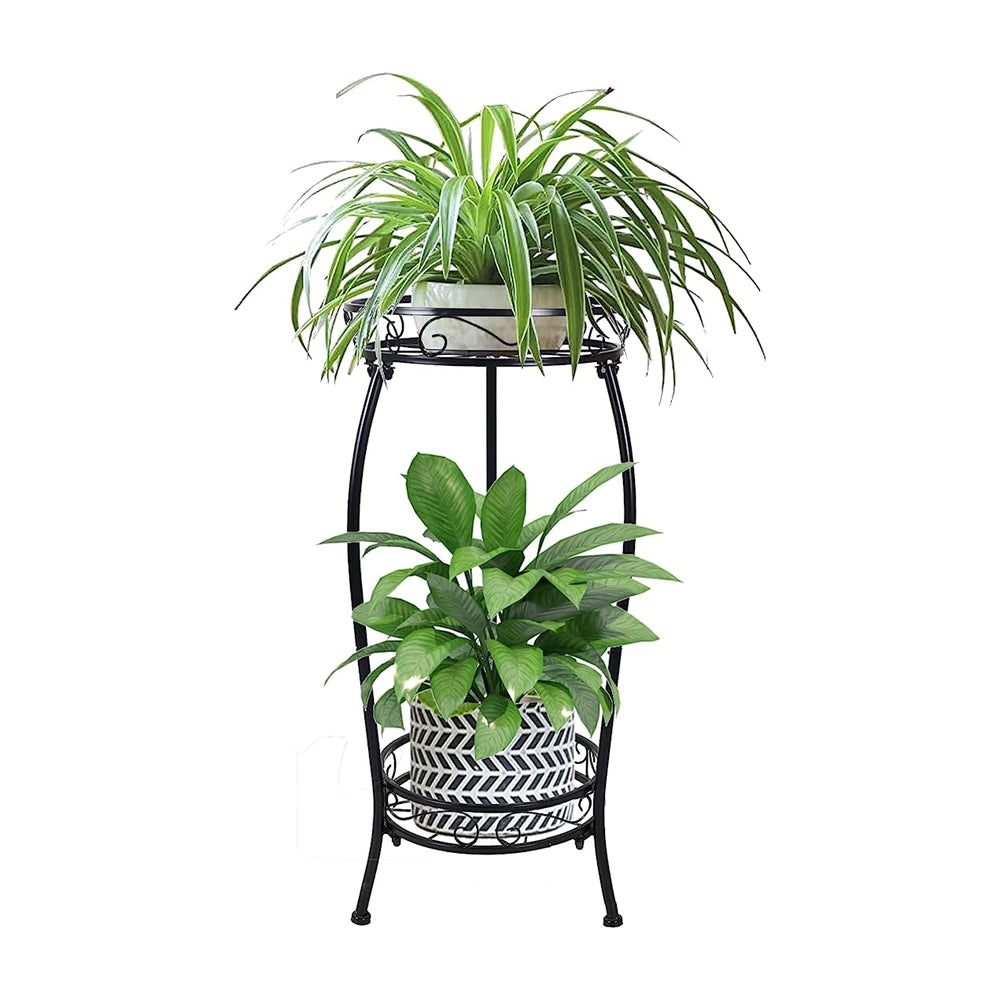 2 Layers Metal Plant Holder Rack for Garden