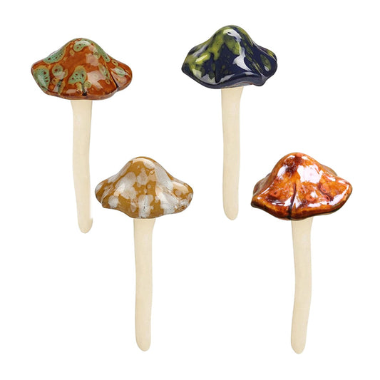 4pcs Ceramic Mushroom Statue Small Mushroom Potted Plant Decoration for Garden Yard Lawn Ornaments