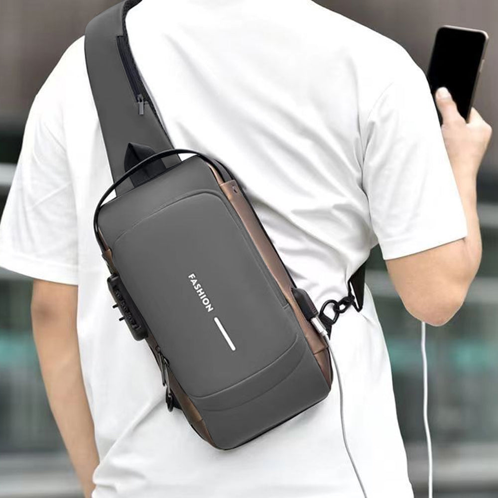 Anti-theft USB Port Crossbody Sling Shoulder Bag