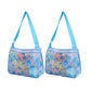 2Pcs Beach Seashell Collection Mesh Storage Bag with Adjustable Strap and Zipper for Kids