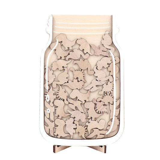 Training Star Reward Jar for Kids-Wood Dinosaur