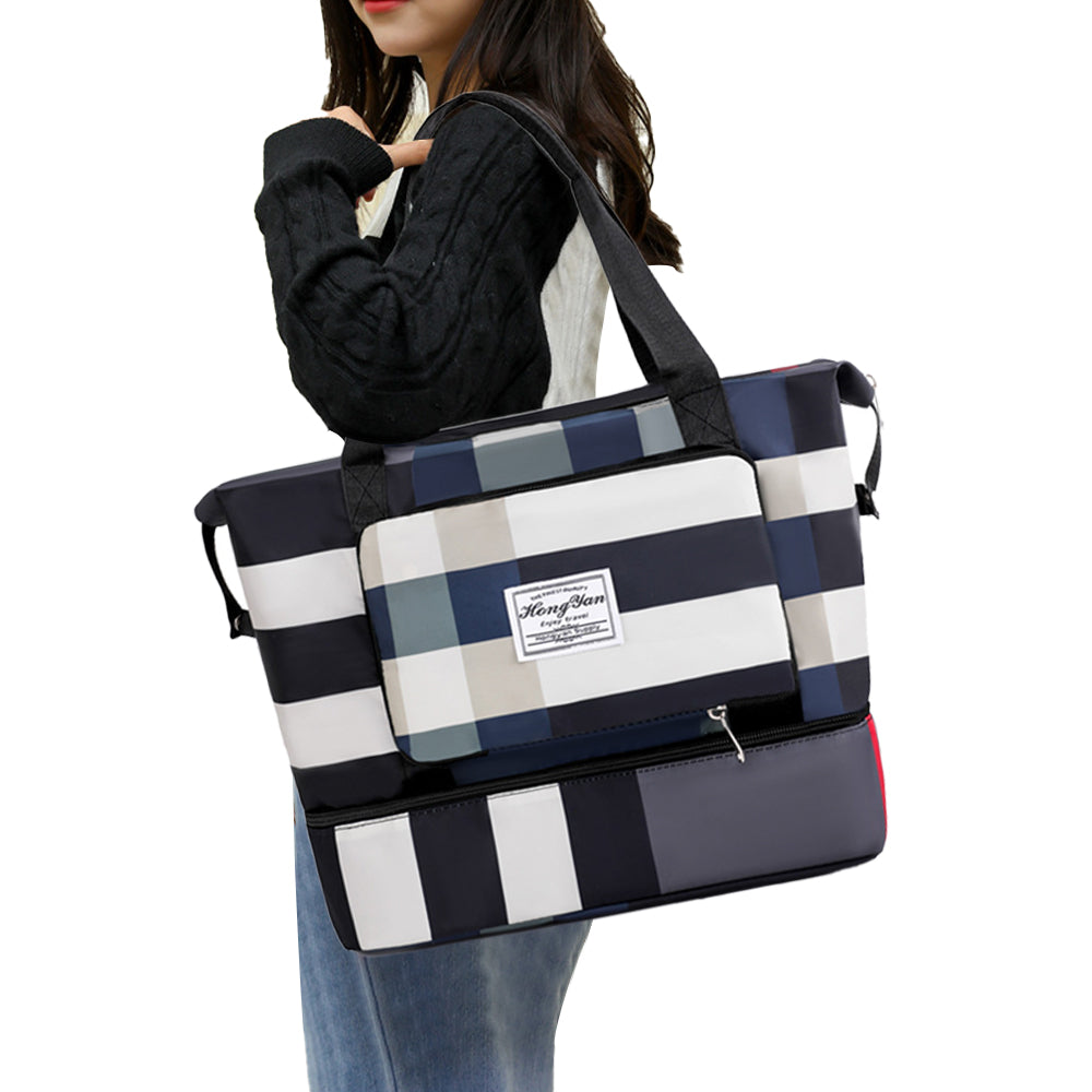 Large Capacity Foldable Dry and Wet Separation Travel Bag with Shoe Compartment