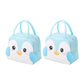 2Pcs Cute Cartoon Animal Lunch Bags for Kids Lunch Box Carry Tote Picnic Case Storage Bag