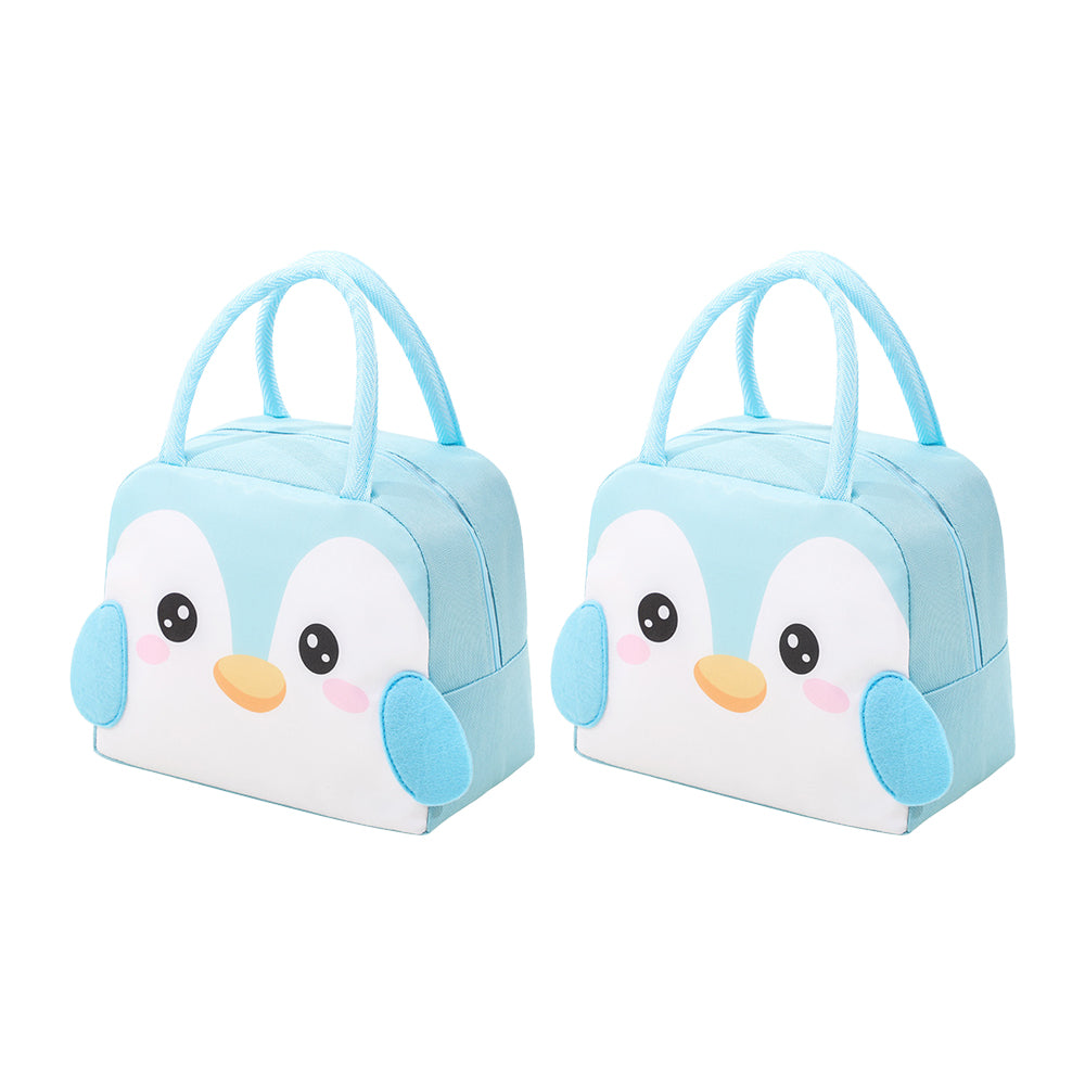 2Pcs Cute Cartoon Animal Lunch Bags for Kids Lunch Box Carry Tote Picnic Case Storage Bag