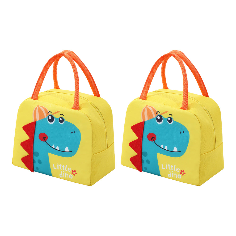 2Pcs Cute Cartoon Animal Lunch Bags for Kids Lunch Box Carry Tote Picnic Case Storage Bag
