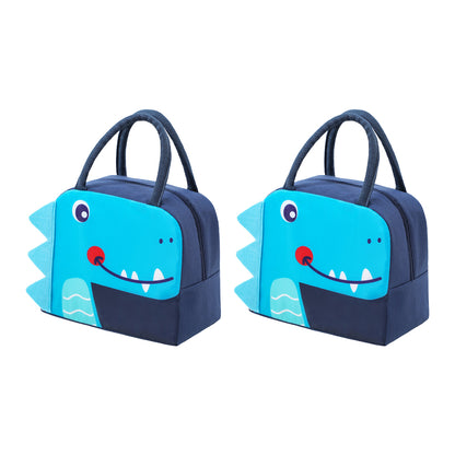 2Pcs Cute Cartoon Animal Lunch Bags for Kids Lunch Box Carry Tote Picnic Case Storage Bag