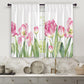 2Pcs Kitchen Curtains Watercolor Floral Kitchen Curtains Flower Plant Window Curtains